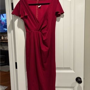 Chic Midi Dress in Vibrant Red